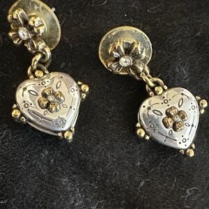 Brighton Silver and Gold Heart Earrings